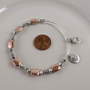 Alex & Ani Rafaelian Silver Copper Beaded Bracelet